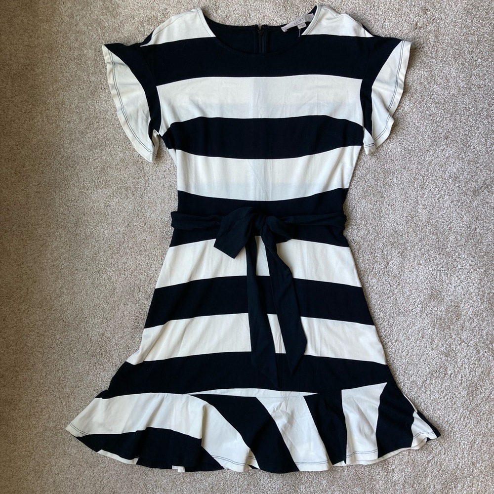 NWT LOFT dress w/black and white stripes